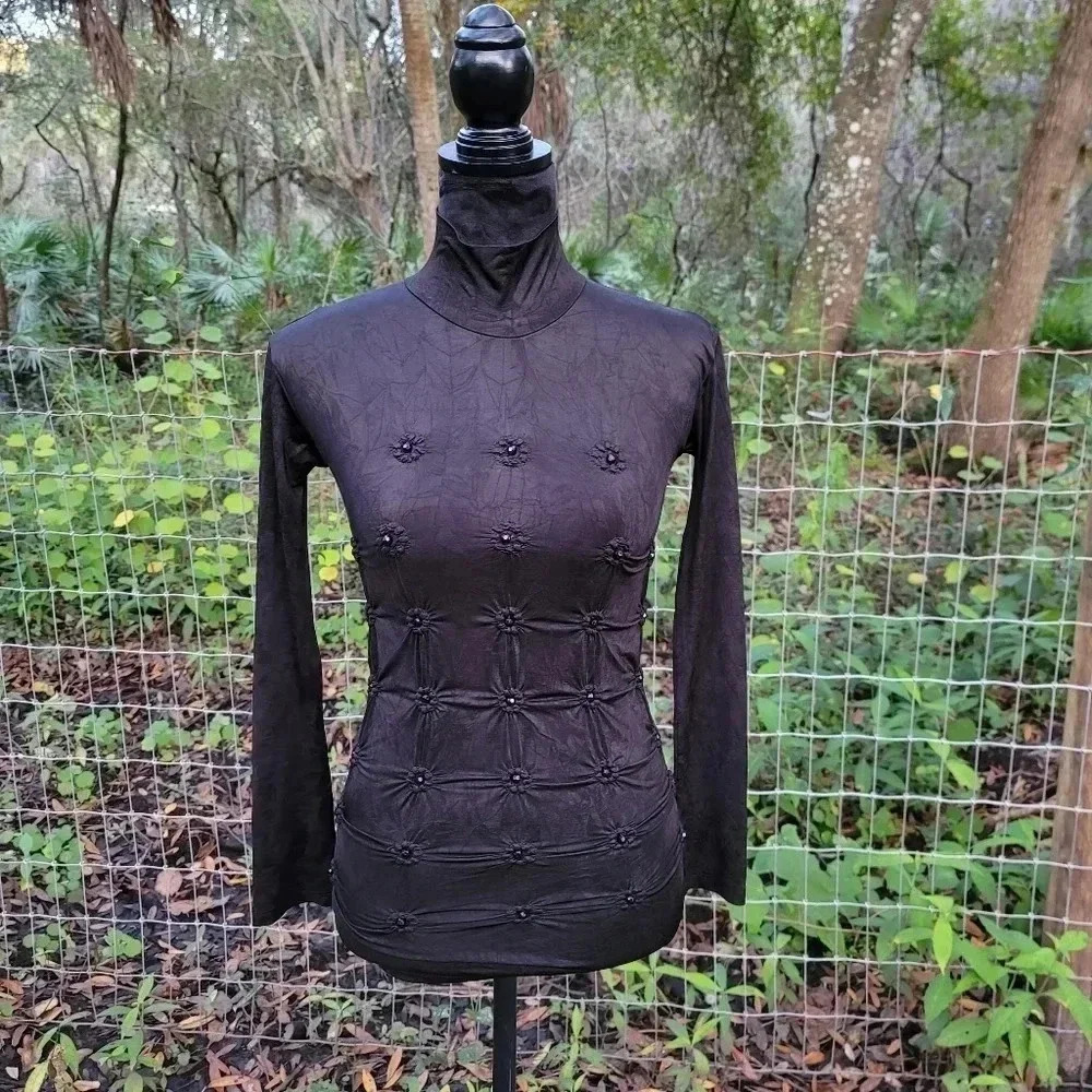 Turtleneck T Shirt Long Sleeve Light Weight Active Basic Stretch Top Stretch 2